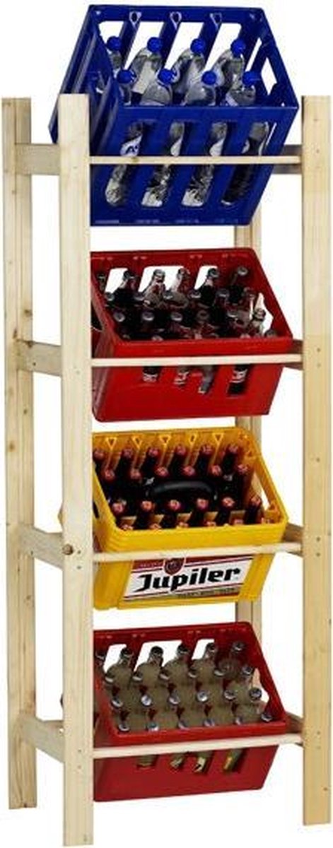 Practo Home - Krattenrek - Hout - 4 kratten