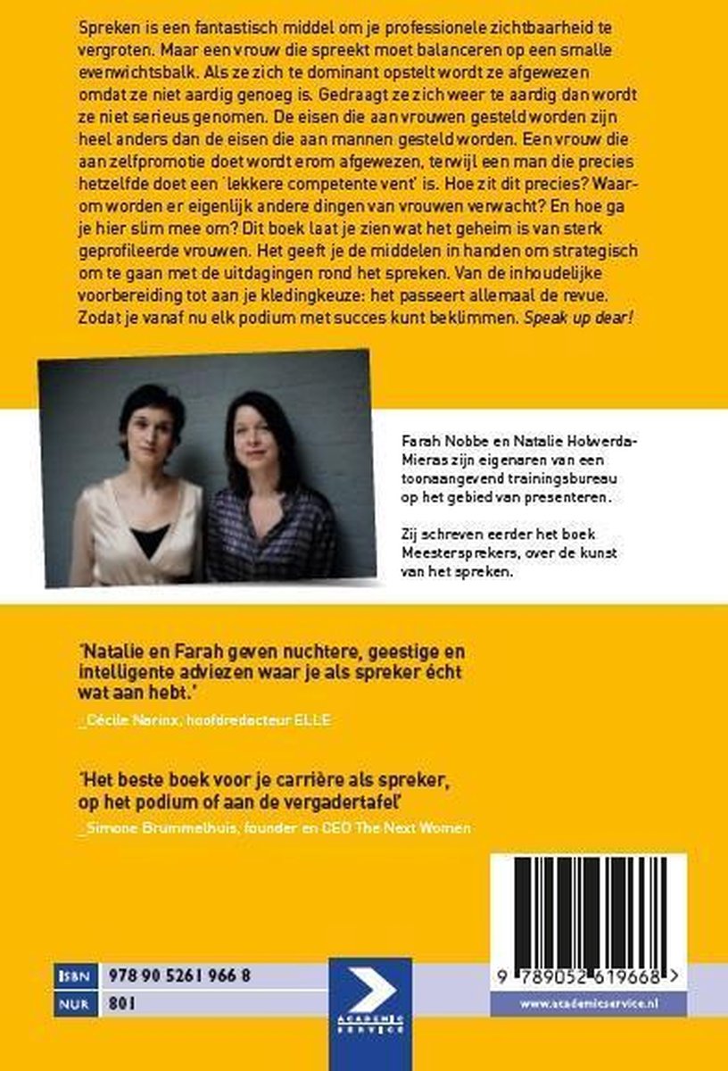 Bol Com Speak Up Dear 9789052619668 Farah Nobbe Boeken