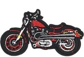 Motor Brommer Bromfiets Biker Strijk Embleem Patch Rood 10 cm / 6 cm / Rood Zwart