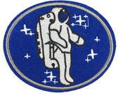 Astronaut Strijk Embleem Patch Witte Sterren 10.2 cm / 9.7 cm / Blauw Wit