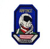 Airforce Commander Straaljager Piloot Strijk Embleem Patch 7.5 cm / 10.5 cm / Blauw Grijs