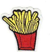 Friet Patat Bakje Franse Frietjes France Fries Strijk Embleem Patch 5.5 cm / 5.2 cm / Geel Rood