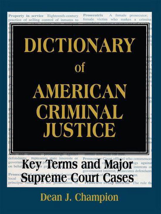 Dictionary of American Criminal Justice - cover