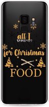 Casetastic Samsung Galaxy S9 Hoesje - Softcover Hoesje met Design - All I Want For Christmas Is Food Print