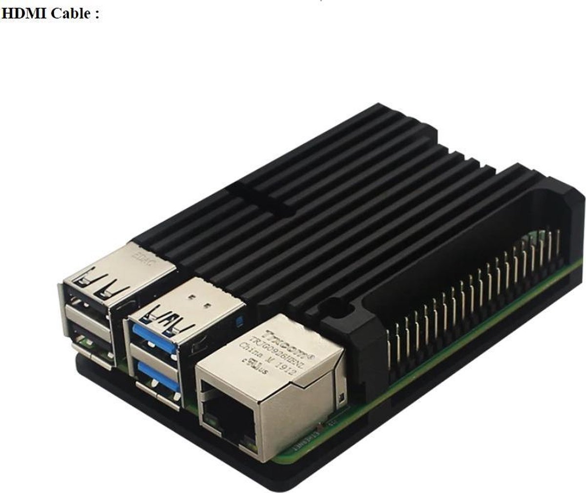 Raspberry Pi 4B 4GB Starter Kit met actieve heatsink case - 32 GB Micro SD kaart - Volledig voorgeïnstalleerd met Raspbian desktop