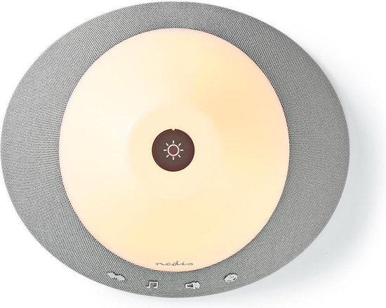 Nedis White Noise Machine - 20 Sound Options - 4 W - Maximale batterijduur: 5 uur - Dimbaar Licht - Tijdschakelaar - Grijs / Wit