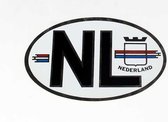 NL sticker zilver met Nederlandse vlag klein