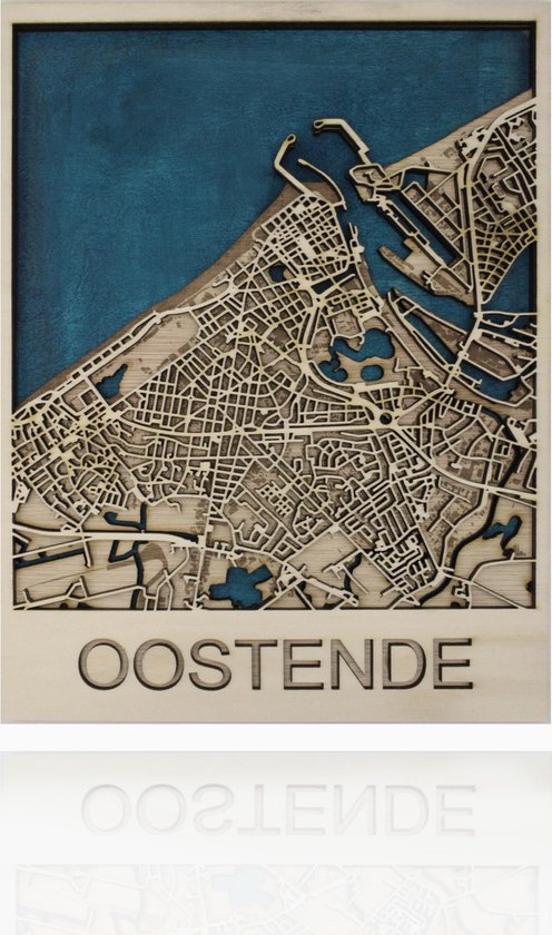 Fruitig Sui gebruiker WOOD'N Poster - Houten Kader Oostende - 27 X 20 Cm - Blauw | bol.com