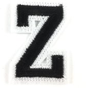 Alfabet Strijk Embleem Letter Patch Zwart Wit Letter Z / 3.5 cm / 4.5 cm
