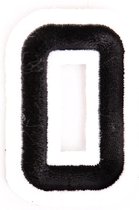 Cijfer Nummer Strijk Embleem Patches Zwart Wit Cijfer 0 / 3 cm / 5 cm