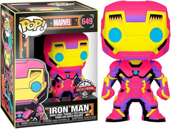 Funko Pop! Marvel: Black Light - Iron Man - US Exclusive | bol.com
