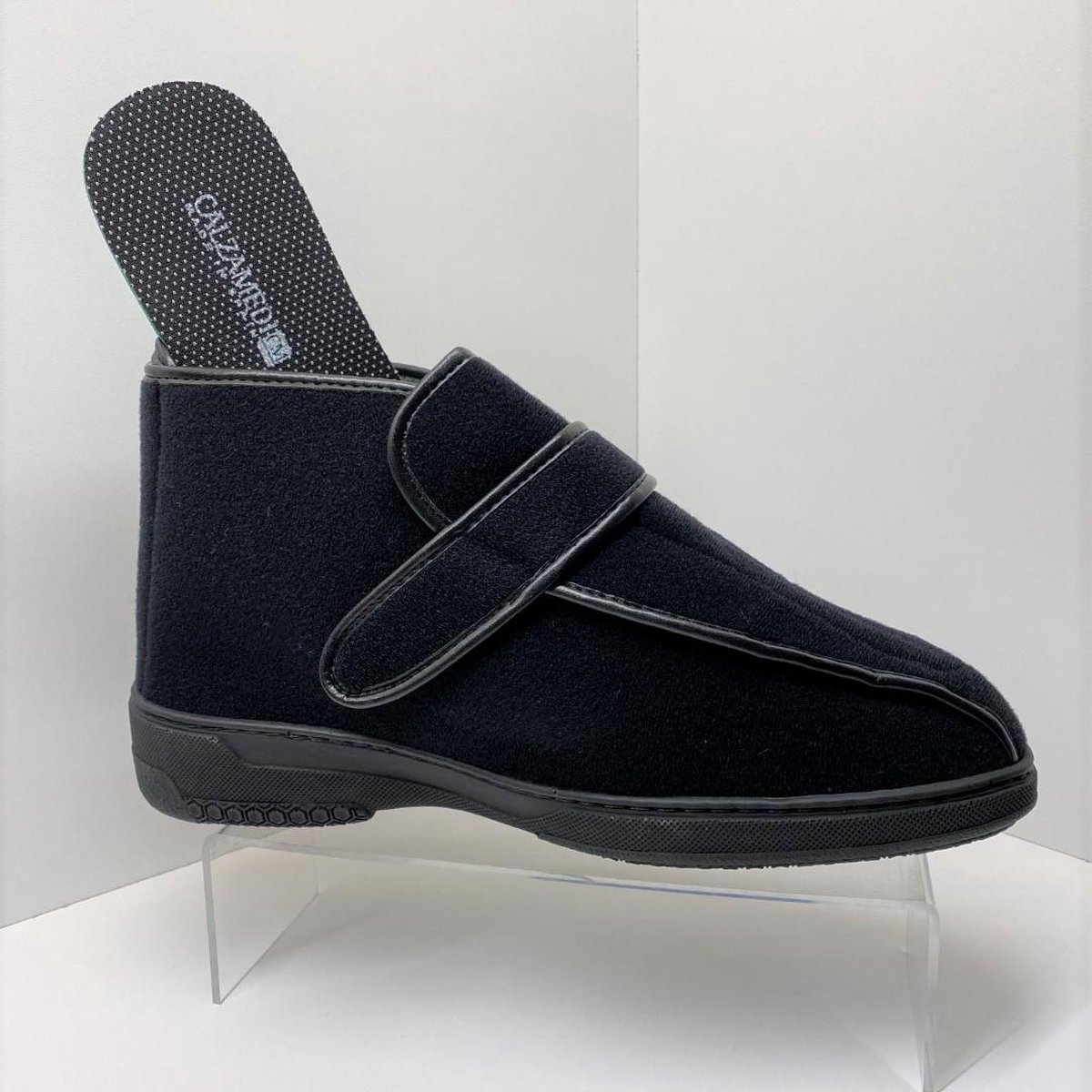 CALZAMEDI Pantoffel Comfortschoen- Hoog - Unsix - model DeLuxe LP - 3051 - zwart - maat 38