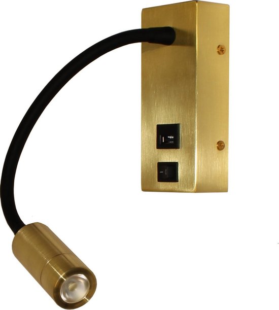 eb Autorisatie toonhoogte Wandlamp Easy Led Goud - LED 3W 3000K 180lm - USB - FLEX - IP20 > wandlamp  binnen goud... | bol.com