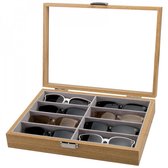 Luxe houten brillen doos voor 8 brillen - Zonnebrillen Doos / Bril houder - Zonnebrillen opberg box - Hout