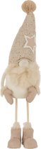 J-Line Kerstman Staand Deco Textiel Beige Small