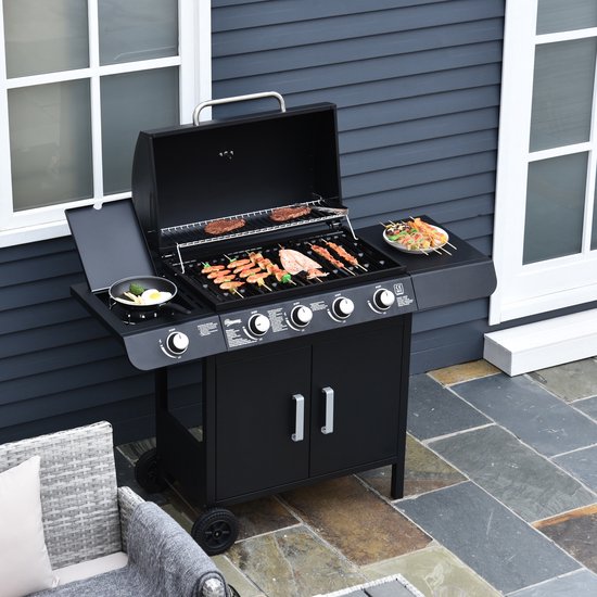 Sunny Barbecue-grill trolley op gas met thermometer RVS zwart 122 x 55 x 98 cm van Merkloos — afbeelding 4