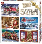 King Puzzel 5 in 1 - Christmas collection - 5x 1000 stukjes