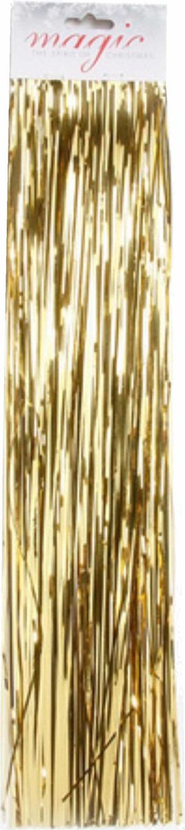 Set van 6x stuks lametta engelenhaar goud 50 cm - Lametta/folie haar - Gouden kerstboomversiering