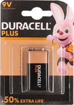 Duracell Plus alkaline 9V-batterijen, verpakking van 1