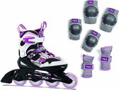 Fila - J-One - Inline skates - Maat 32-36 - Magenta - Met skatebescherming - Verstelbaar