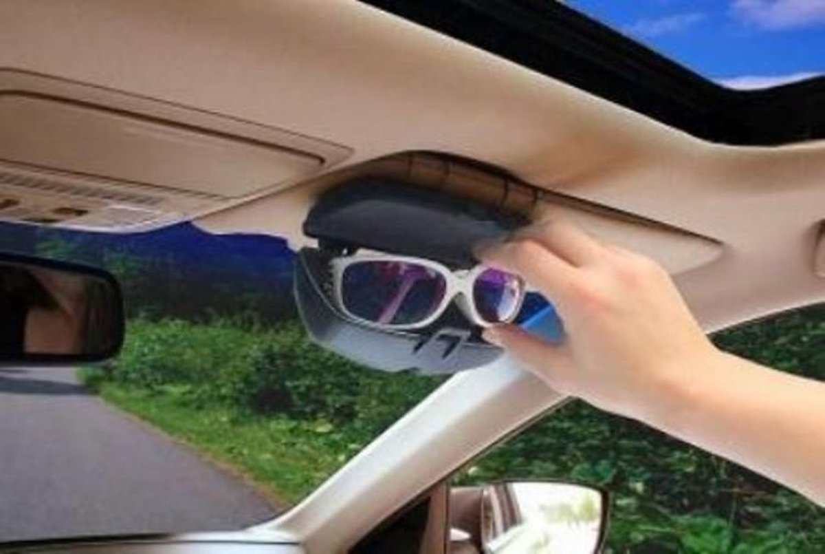 Zonnebril box / Brilkoker/ Brillenkoker voor aan je zonneklep auto | bol.com