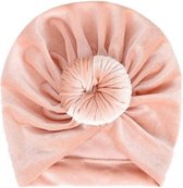 Baby Turban velvet geschikt voor 6 tot 18 maanden Coral