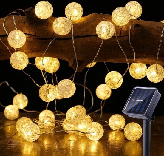 Solar kerstverlichting buiten tuinverlichting, 50 Leds warm wit op 4.5 m snoer, op...