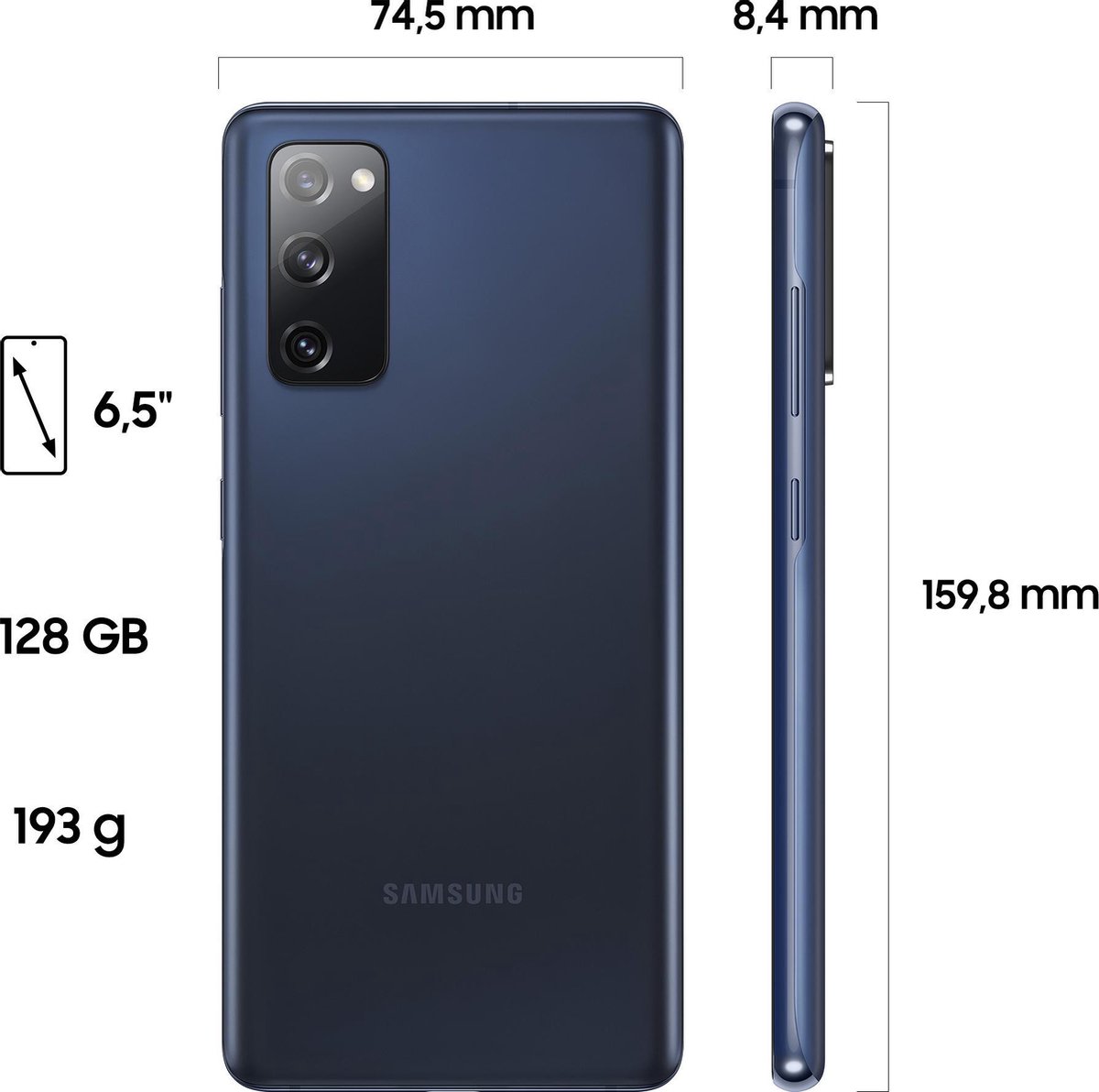 Samsung Galaxy S20 FE - 5G - 128GB - Cloud Navy | bol