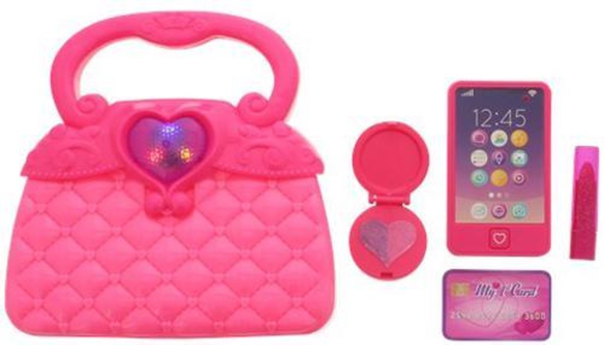 Speelgoed tas incl. accessoires - Roze - Kunststof - 7 x 18 x 19 cm |  bol.com
