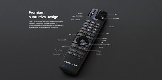 Formuler GTV 4K UHD Android 9.0 TV IP Lecteur multimédia H.265 HEVC, 16