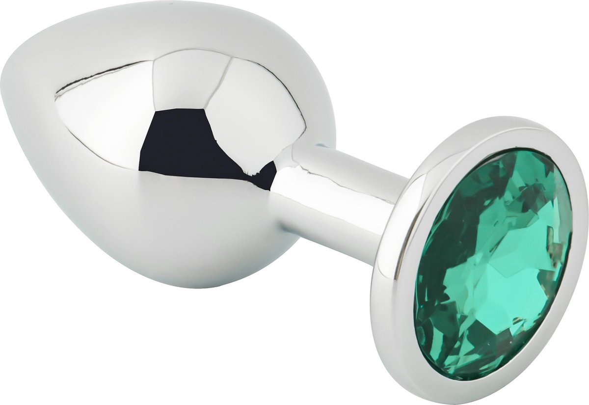 Goedkoopste Banoch - Buttplug Aurora green Small - Metalen buttplug - Diamant steen - groen