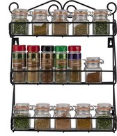 Kruidenrek voor Kruidenpotjes – Ophangbaar - Keuken Kast Organizer – Specerijen en Potjes Rek - 3 Laags - 33,5 x 6 x 42 cm