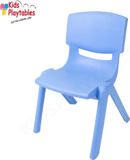hoog rust verjaardag Kunststof Kinderstoeltje blauw- zithoogte 25 cm - stapelstoel - schoolstoel  -plastic... | bol.com
