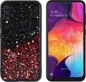 BackCover Spark Glitter Telefoonhoesje - Hoesje Samsung A50S - Rood