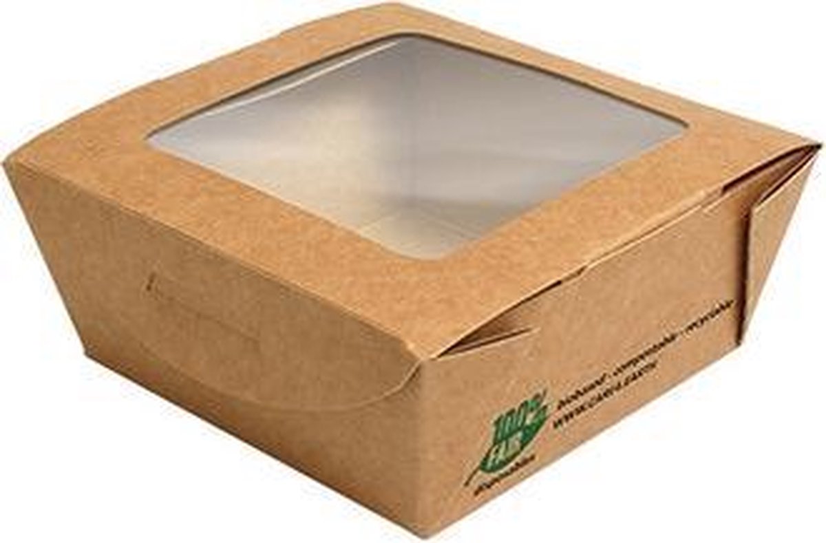 Image of 40Verpakkingen voor delicatessen Pappe "pure" hoekig 1500 ml 4,5 cm x 21 cm x 16 cm bruin "100% Fair"