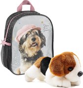 Rachael Hale Honden Peuter-Rugzak - Terrier met Pet Rugtas -28 cm hoog - incl. pluche Beagle 20 cm