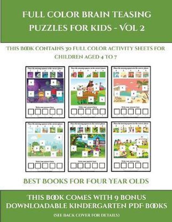 Best Books for Four Year Olds (Full color brain teasing puzzles for