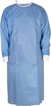 Wegwerp isolatieachort blauw - Lange mouwen - nonwoven sms - Verpakking 70 stuks