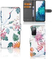 Telefoonhoesje Samsung Galaxy S20FE Wallet Bookcase Bird Flowers