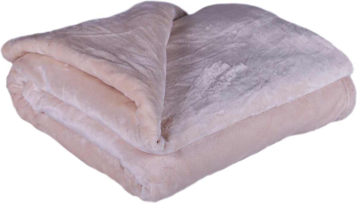 plaid / grand foulard / sprei / deken / champagne kleur 200 x