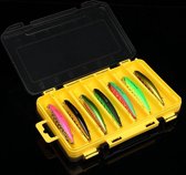 Gele vis koffer - doos - tackle box - opslag voor kunstaas - 12 compartimenten