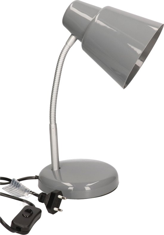 Gerim Bureaulamp - grijs - 14 x 34 cm - 40 watt - Buigbare leeslampen/  tafellampen | bol.com