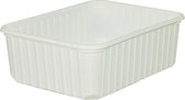 25x Witte (bewaar) bakjes met deksel (1000cc)