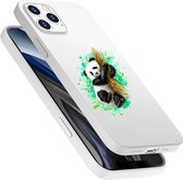 Apple Iphone 12 Pro siliconen hoesje - Wit - Panda * LET OP JUISTE MODEL * iPhone 12 Pro
