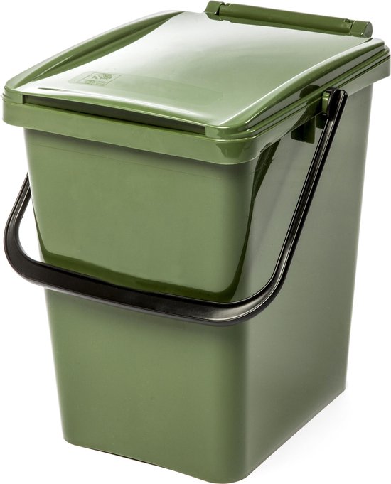 Kliko afvalbak - 10 liter - groen - met deksel - GFT - afval scheiden - 30  cm hoog - 10 l | bol.com
