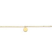 New Bling 9NBG-0171 Bracelet en or avec pendentif - Rond - Lien d'ancrage avec boules - 14 krt - 18 + 1 + 1 cm - Doré