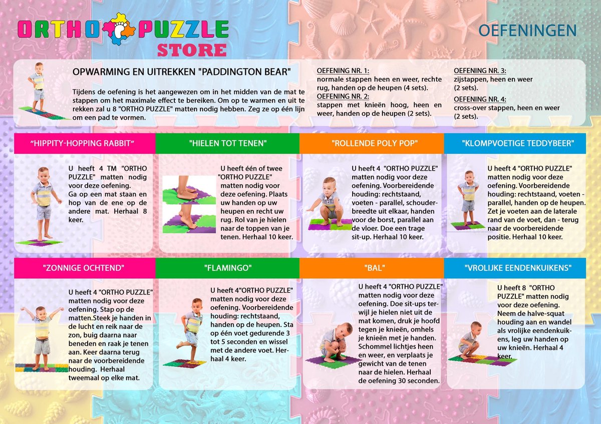 ORTO NATURE 16-delige sensorische puzzelmatset, orthopedische massagemat voor kinderen, volwassenen en autistische kinderen, sensorisch speelgoed, zintuigmatten, structuurmatten (Joyful Land