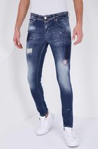 Luxe Heren Jeans met Paint Drops  - Slim Fit - 5201C- Blauw