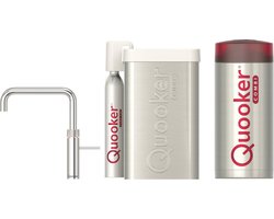 Quooker Fusion Square Chrome avec chaudière COMBI et réservoir CUBE Robinet d'eau bouillante 5 en 1