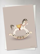 ViSSEVASSE Rocking Horse Rosy Brown - Greeting Card - XS